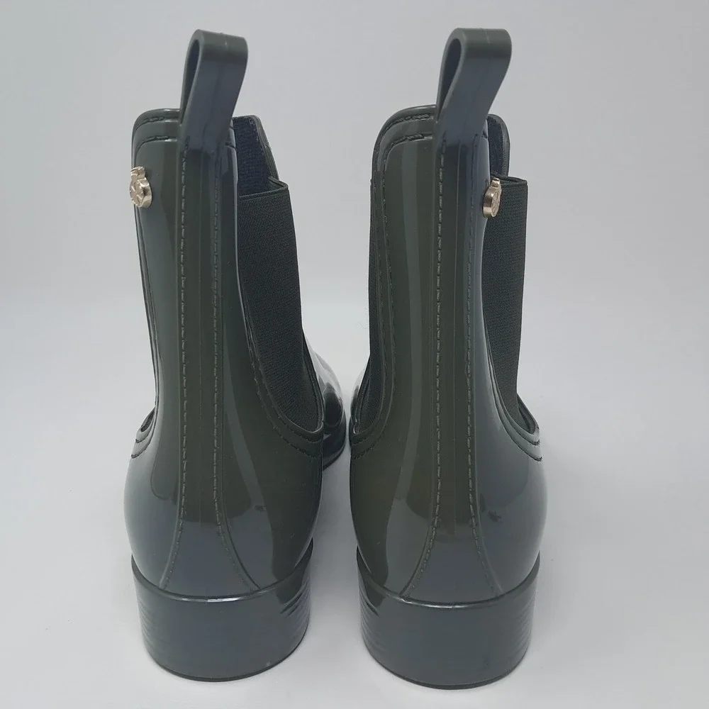 Lemon Jelly Chelsea Rain Boots Green $150 Retail made in Portugal size 40 US 9